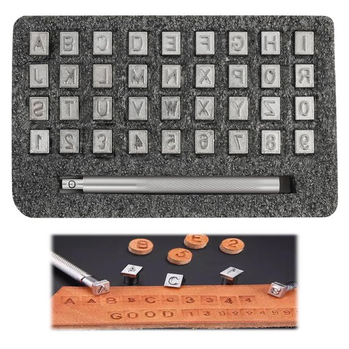 Leather stamping kit alphabet - stamping, kit,